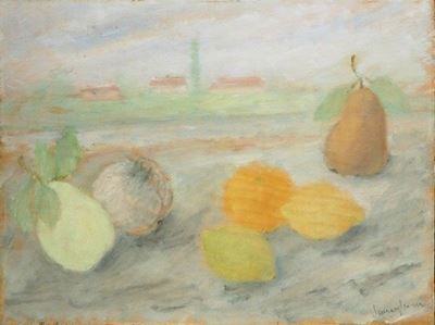 Anonimo, Natura morta con frutti, olio su tavola