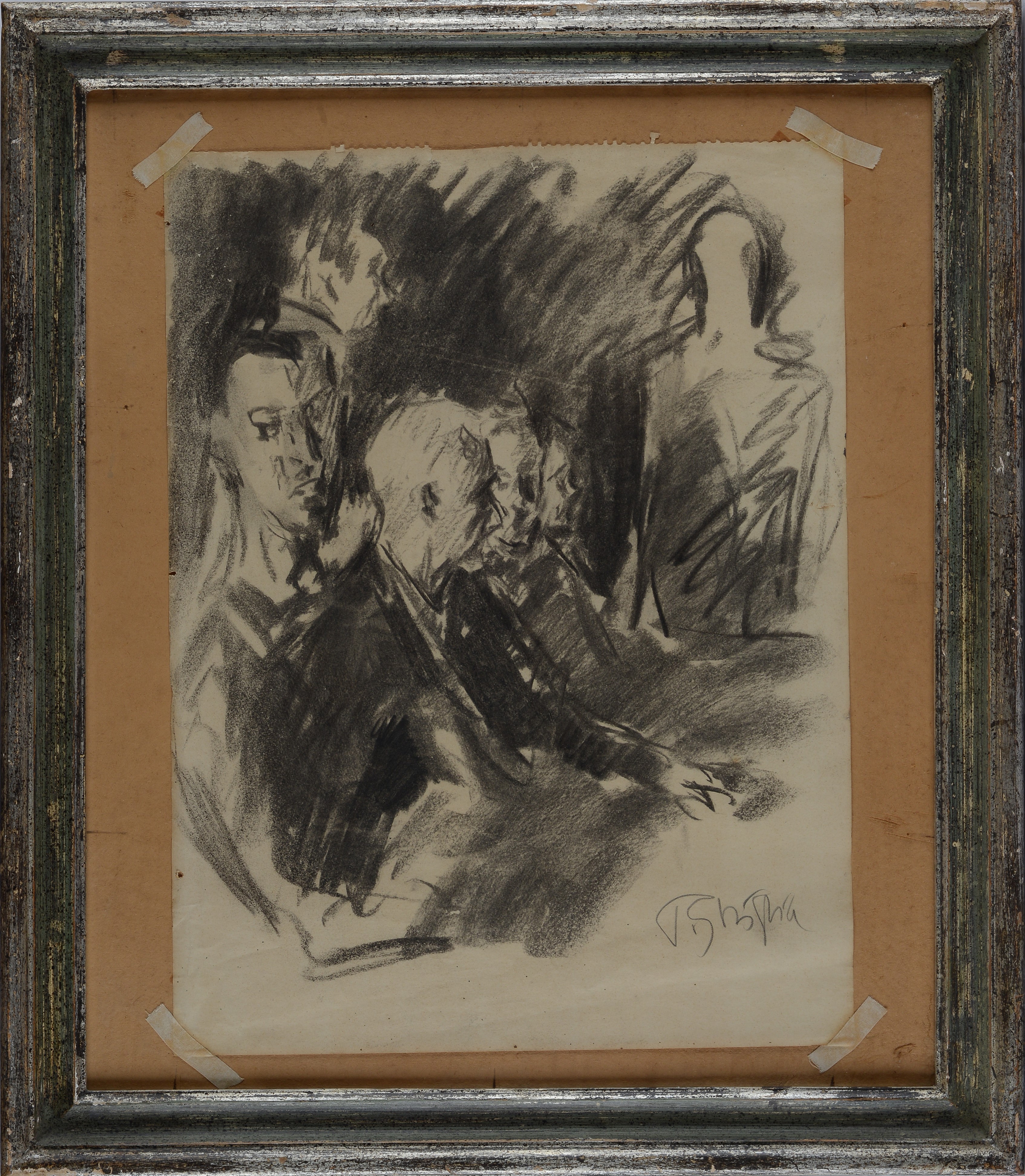 Paulo Ghiglia - Figure - Carboncino su carta