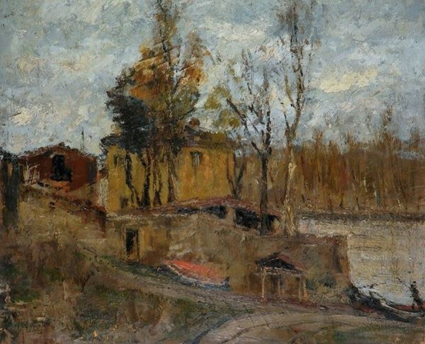 Emilio Martelli - Campagna al mulino sull'Arno