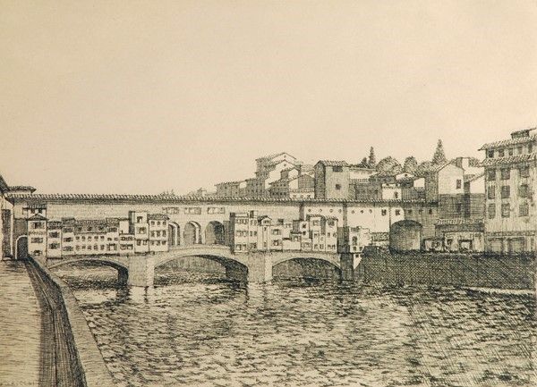 Anonimo, XX Sec. - Ponte alle Grazie; Ponte Vecchio