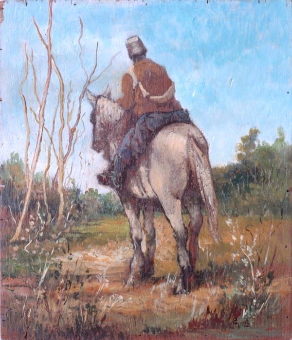 Attr. a Luigi Gioli - A Cavallo in Maremma