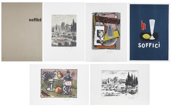 Ardengo Soffici : Sei litografie di Soffici  (1960)  - Litografia su carta Magnani - Asta GRAFICA ED EDIZIONI - Pananti Online
