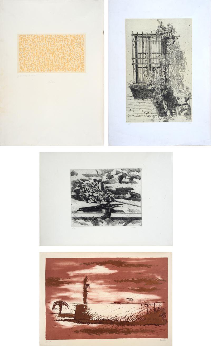 Lotto composto da quattro opere di grafica