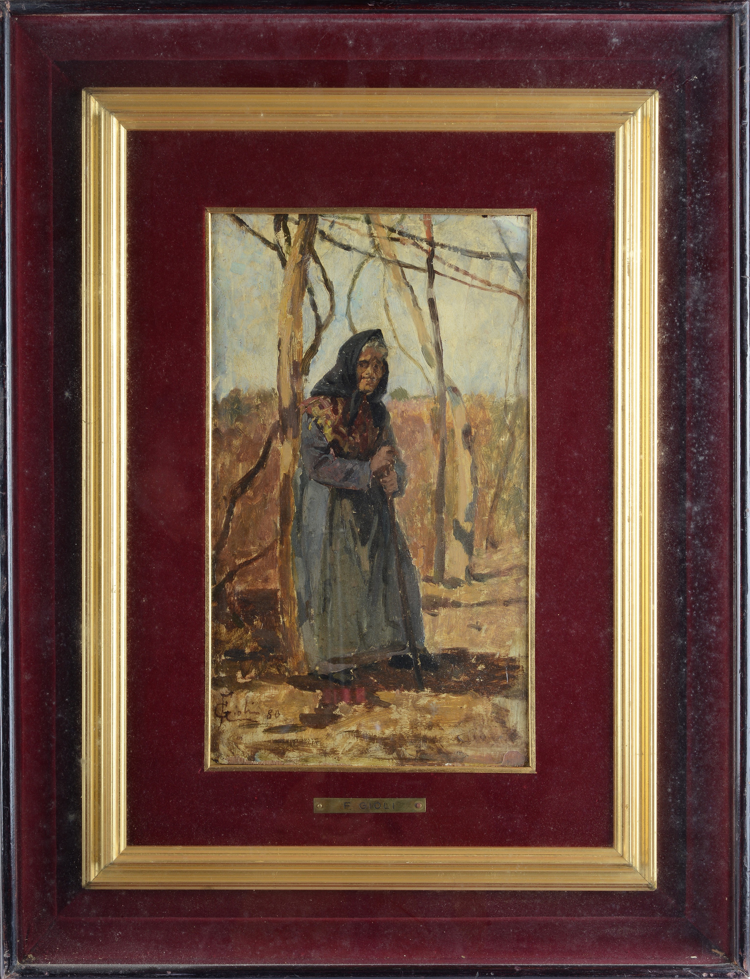 Anonimo, XIX Sec. - Autore Anonimo, Contadina - Olio su tavola, cm. 38x22,5