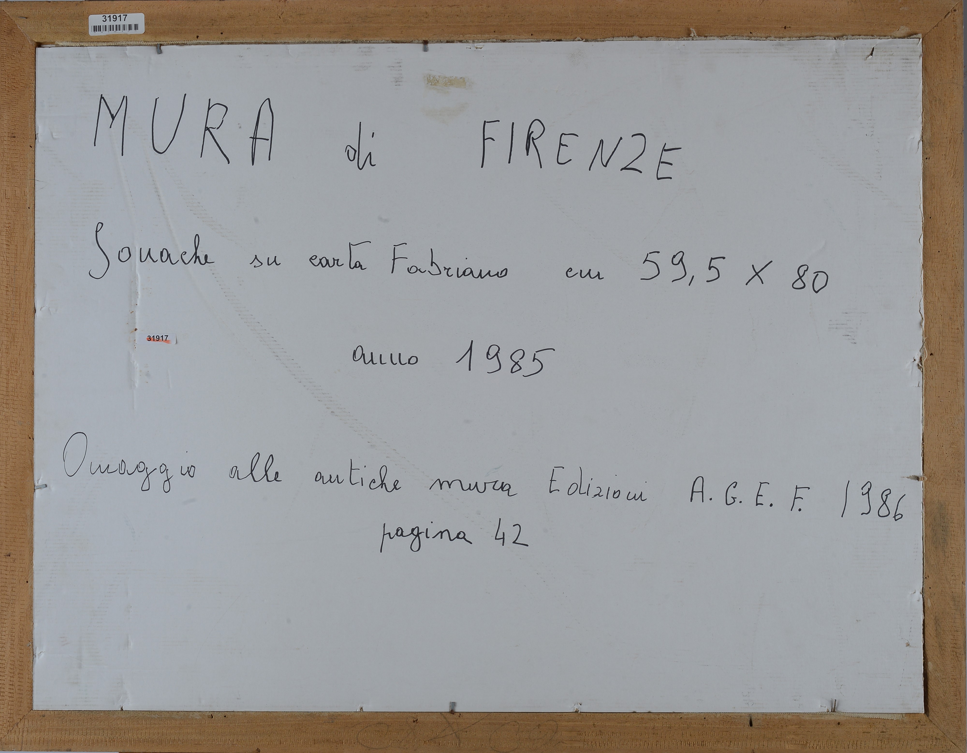 Rodolfo Marma - Mura di Firenze, acquerello su carta