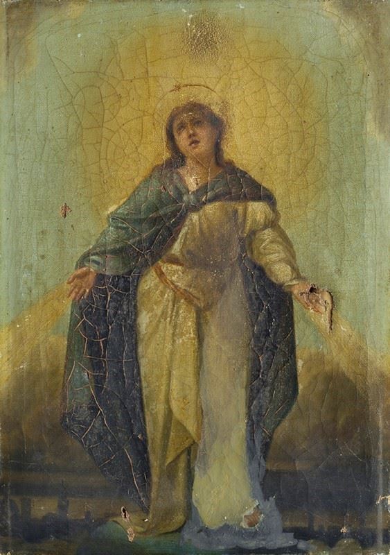 Anonimo, Inizi XIX Sec. - Anonimo, Madonna, olio su tela