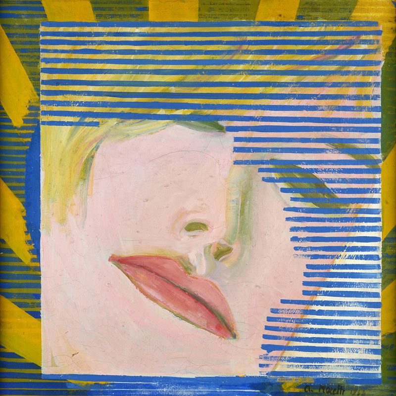 Alberto Moretti - Video, olio su tela, 1963