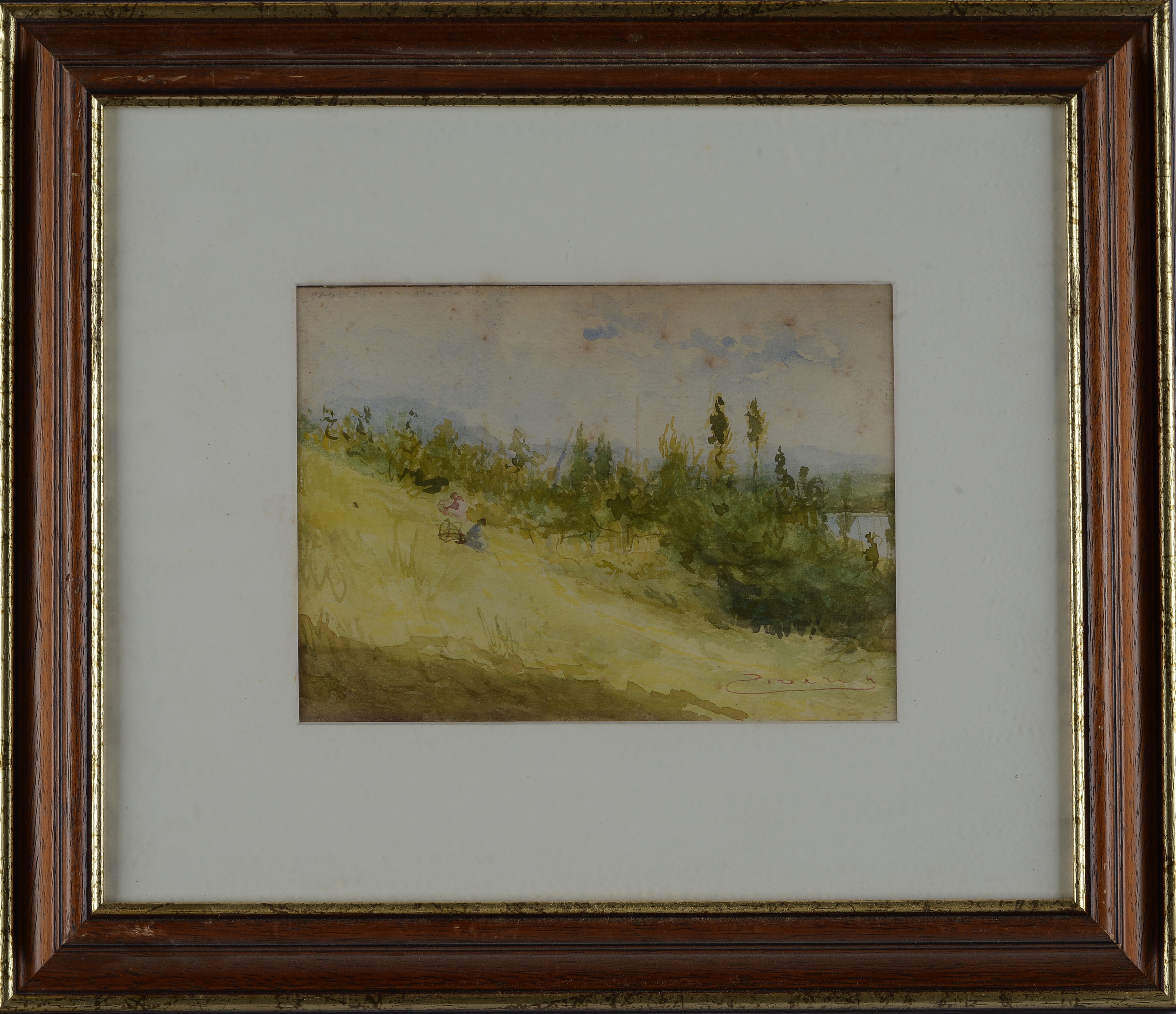 Umberto Ziveri - Paesaggio, acquarello su carta