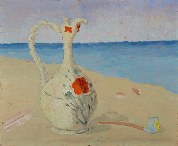 Guido Peyron - Brocca sulla spiaggia, olio su tavola (1945)