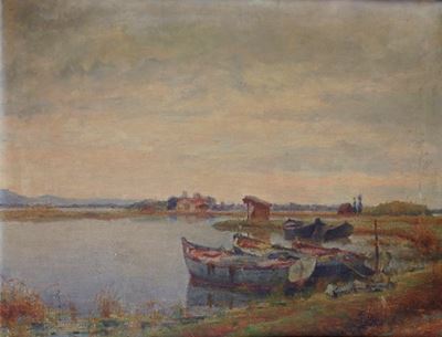 Barche nel Padule di Viareggio