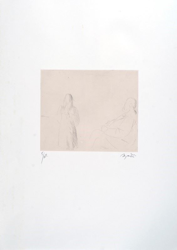 Giacomo Manzù : Il pittore e la modella   (1964)  - Acquaforte - Asta GRAFICA E MULTIPLI - Pananti Online