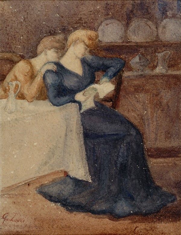 Giovanni Zorzi - La lettera, acquerello su carta