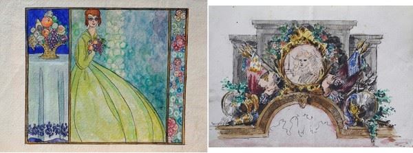 Bozzetto per fregio e Dama