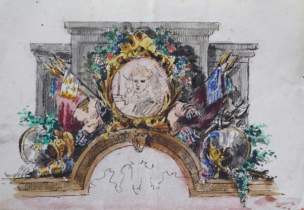 Bozzetto per fregio e Dama