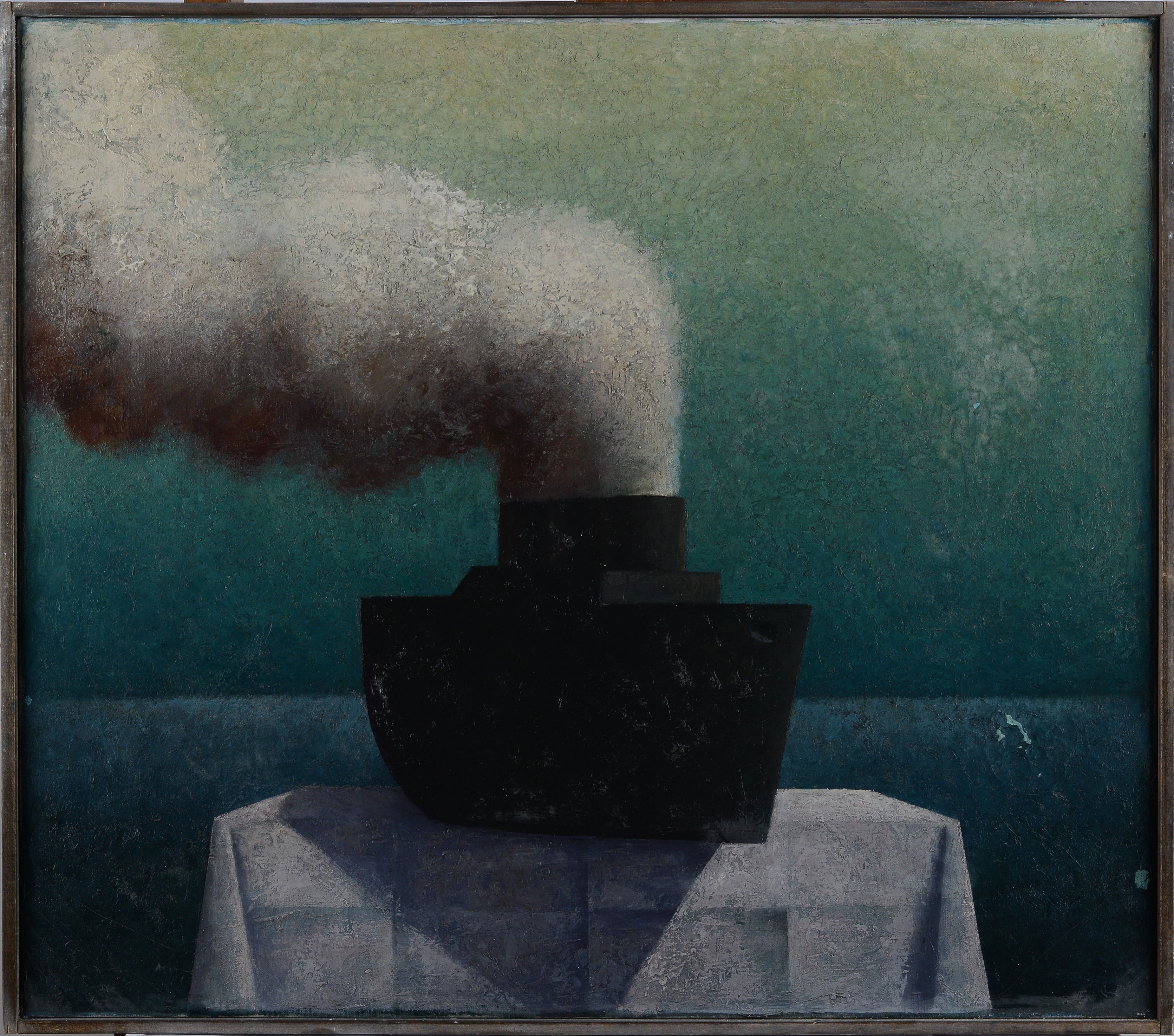 Matthias Brandes - Piroscafo, olio su tela
