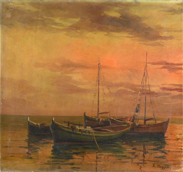 Anonimo, XX sec. - Barche di pescatori