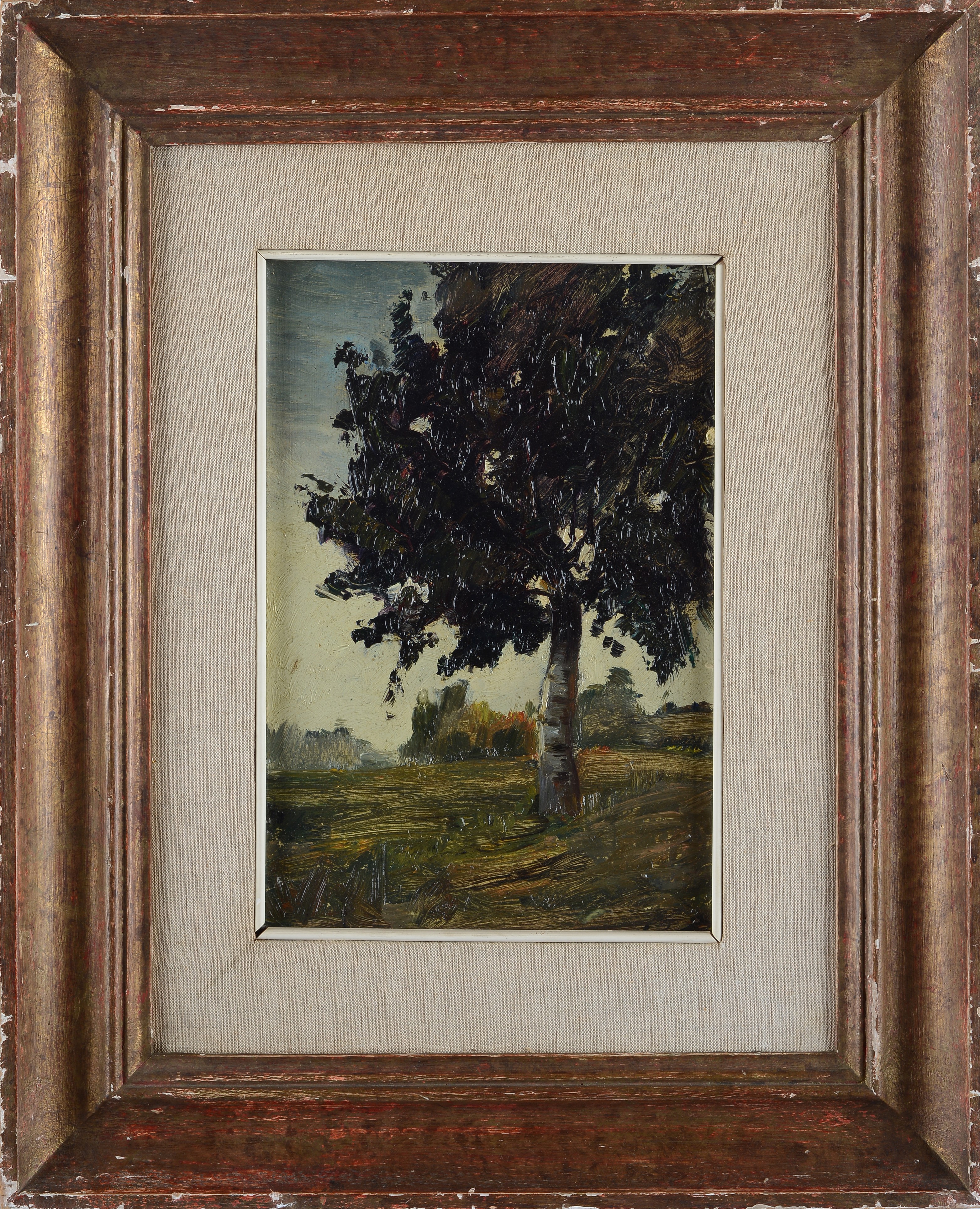 Anonimo, XIX - XX Sec. - Anonimo, Albero, olio su cartone