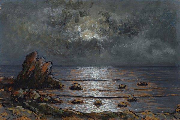 Attr. a Gino Romiti - Marina al tramonto 