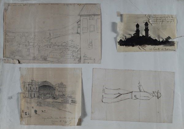 Lotto di quattro disegni