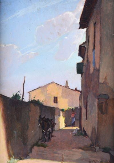 Anonimo, Strada, olio su cartone