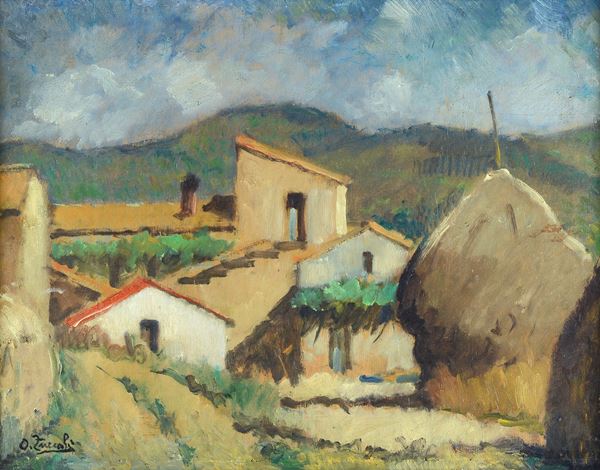 Oreste Zuccoli - Scorcio di villaggio