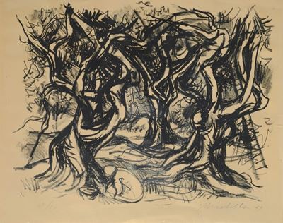 Bosco, litografia datata 1959