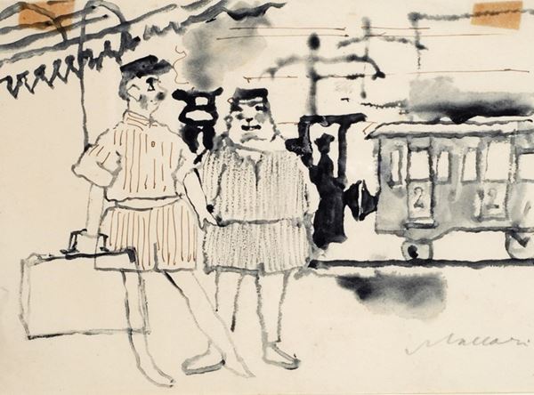 Mino Maccari - Alla stazione