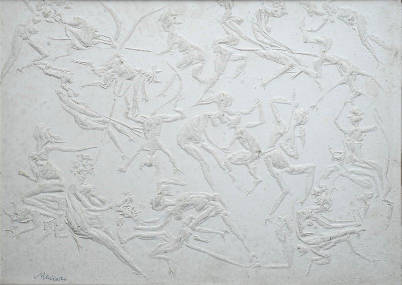 Mino Maccari - Pandemonio (bassorilievo in gesso)