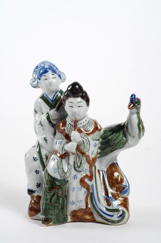 Gruppo in ceramica policroma