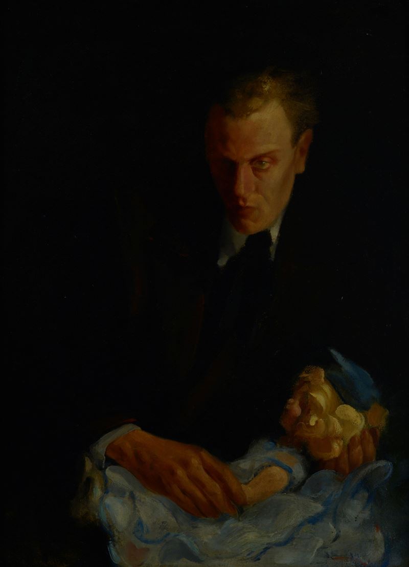 Ritratto di uomo con bambola