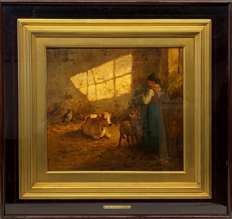 Giuseppe Palizzi - Interno di Stalla