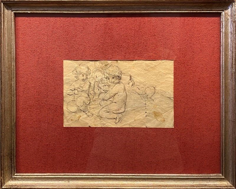 Anonimo, XX Sec. - Anonimo, Putti, inchiostro su carta