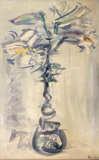 Vaso di fiori, olio su tela