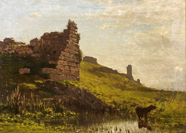 Attr. a Federico Cortese - Paesaggio con ruderi
