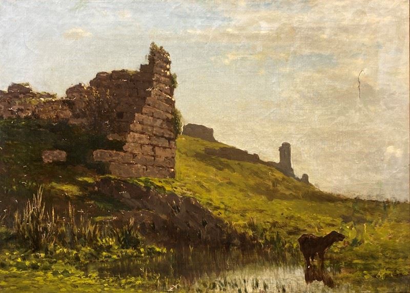 Attr. a Federico Cortese - Paesaggio con Ruderi