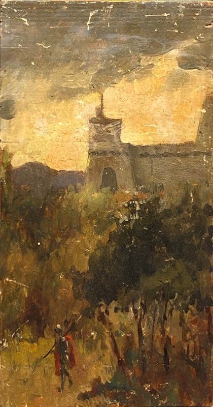 Paesaggio con castello e figure