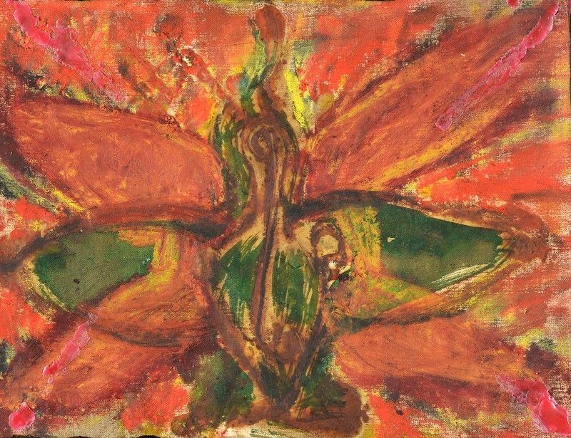 Bruno Ceccobelli - Senza titolo, olio su tela