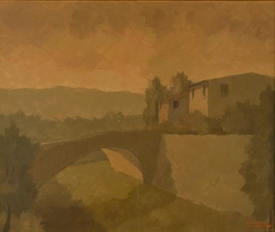 Paesaggio, olio su tela