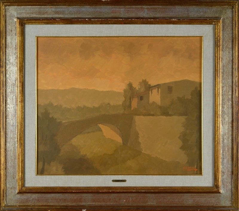 Alviero Tatini - Paesaggio, olio su tela