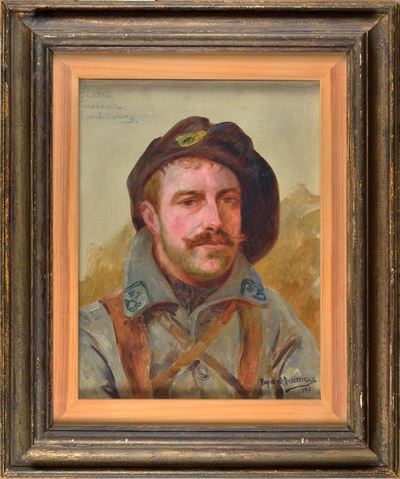 Ritratto di Chasseur des Alpes, olio su tela, 1917