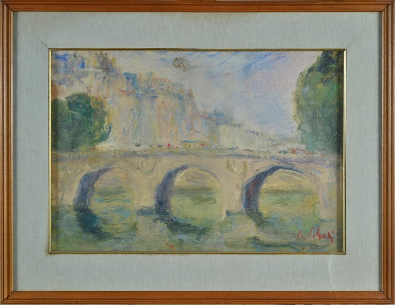Gino Paolo Gori - Parigi - La Pont Neuf, olio su tela