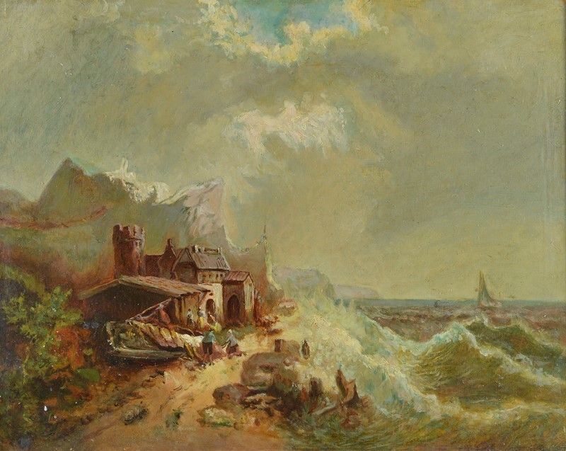 Marina con case di pescatori