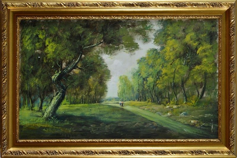 Anonimo, XX Sec. - Paesaggio con Figure
