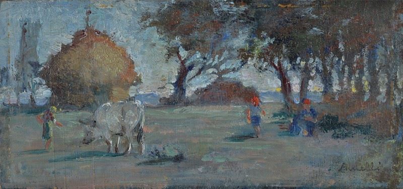 Paesaggio con figure a pagliaio