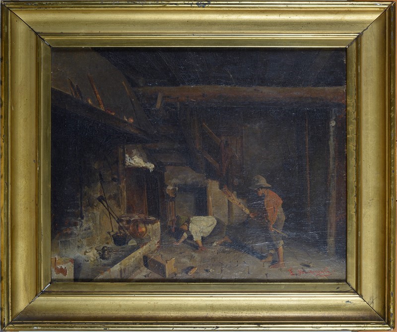 Anonimo, XIX Sec. - Interno di Cucina