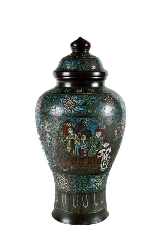 Potiche in metallo cloisonnè