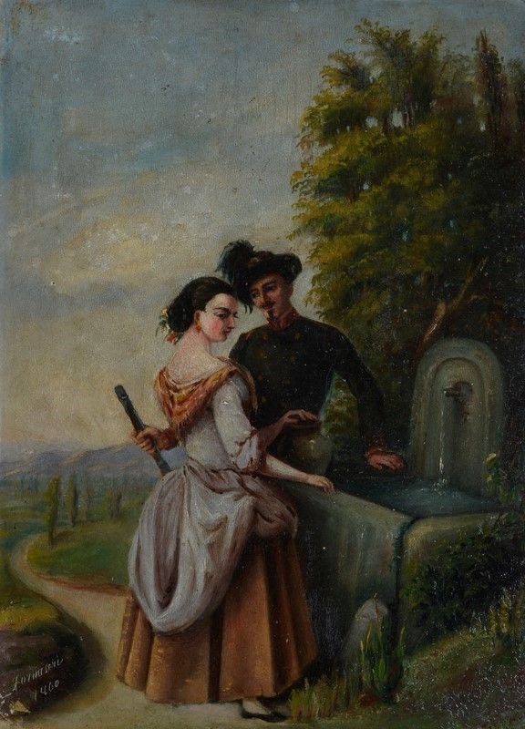Scuola Francese, XIX Sec. - Innamorati