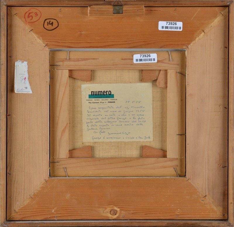 Thomas George - Senza titolo, olio su carta riportata su tela