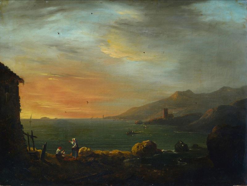 Anonimo, XIX Sec. - Veduta di Golfo