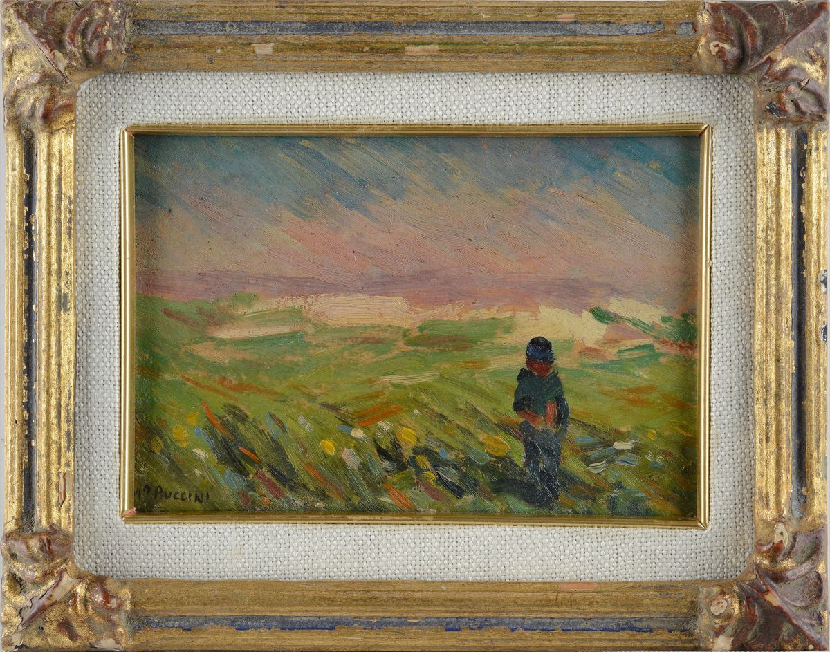 Attr. a Mario Puccini - Paesaggio con Figura